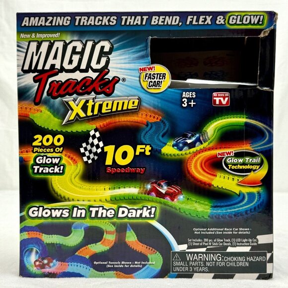 Magic Tracks Xtreme Glow In The Dark 10' Track with Car, Stickers & Instructions - Picture 3 of 9